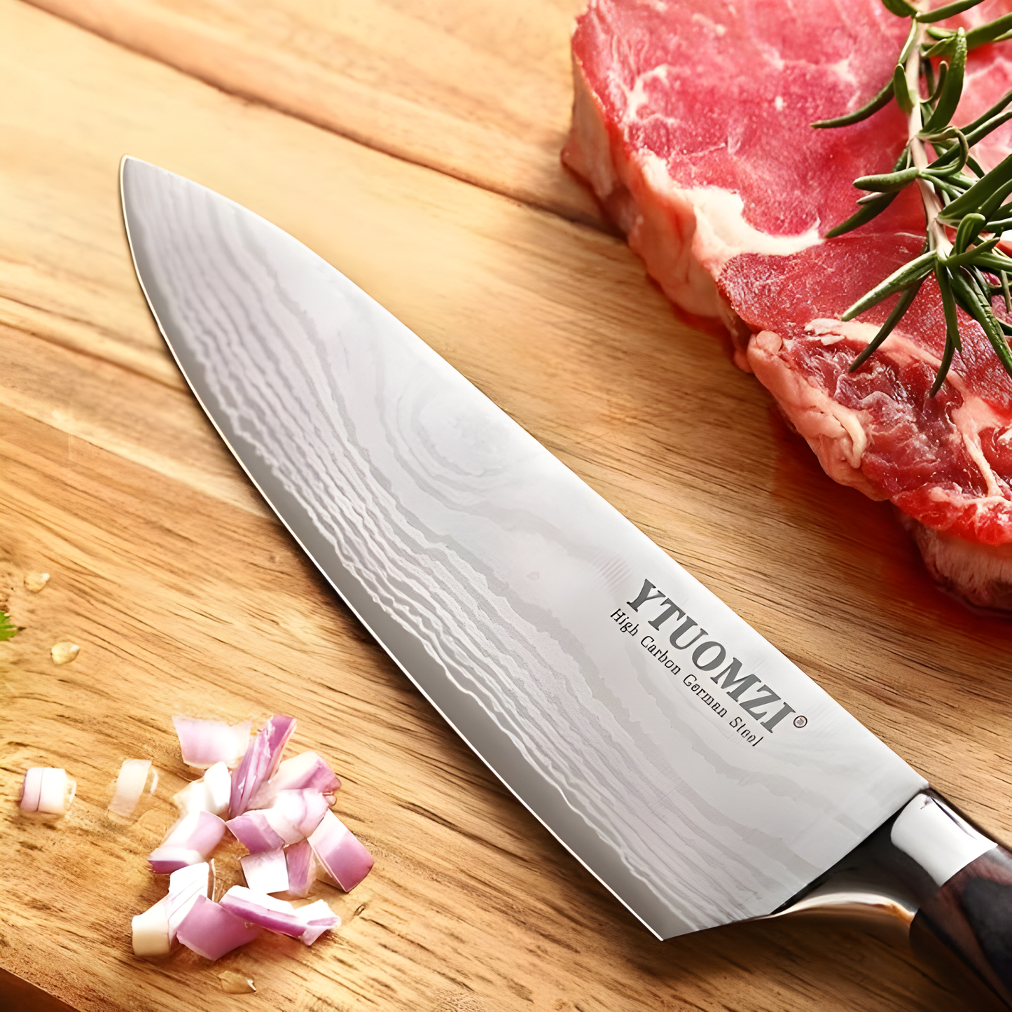 Cuchillo de Chef n1 de 8 pulgadas fabricado en acero inoxidable alemán con alto contenido de carbono, mango ergonómico, ultra afilado, la mejor opción para cocina y restaurante