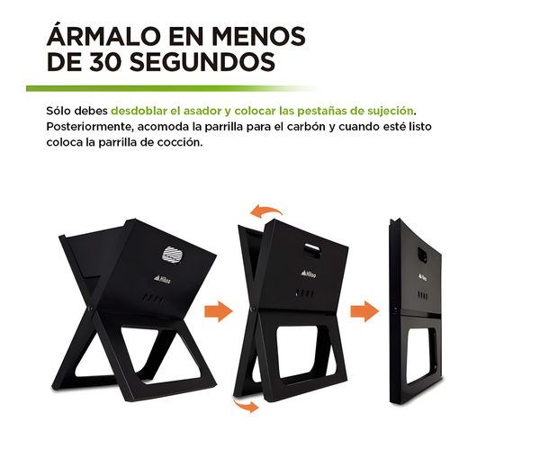 Mini Parrilla de Carbón Portátil Plegable - HIKEO