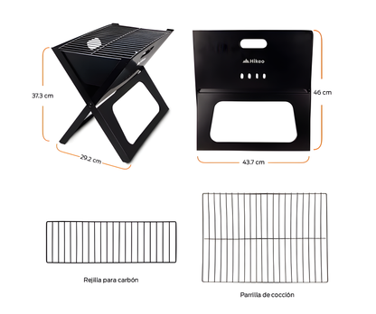 Mini Parrilla de Carbón Portátil Plegable - HIKEO