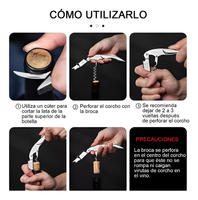 Destapador de Vino, Acero Inoxidable con Palanca Doble