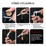 Destapador de Vino, Acero Inoxidable con Palanca Doble