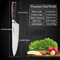 Cuchillo de Chef n1 de 8 pulgadas fabricado en acero inoxidable alemán con alto contenido de carbono, mango ergonómico, ultra afilado, la mejor opción para cocina y restaurante