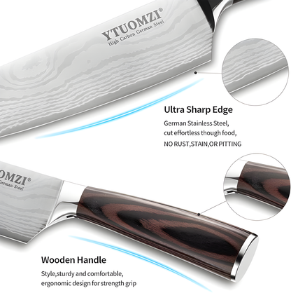 Cuchillo de Chef n1 de 8 pulgadas fabricado en acero inoxidable alemán con alto contenido de carbono, mango ergonómico, ultra afilado, la mejor opción para cocina y restaurante